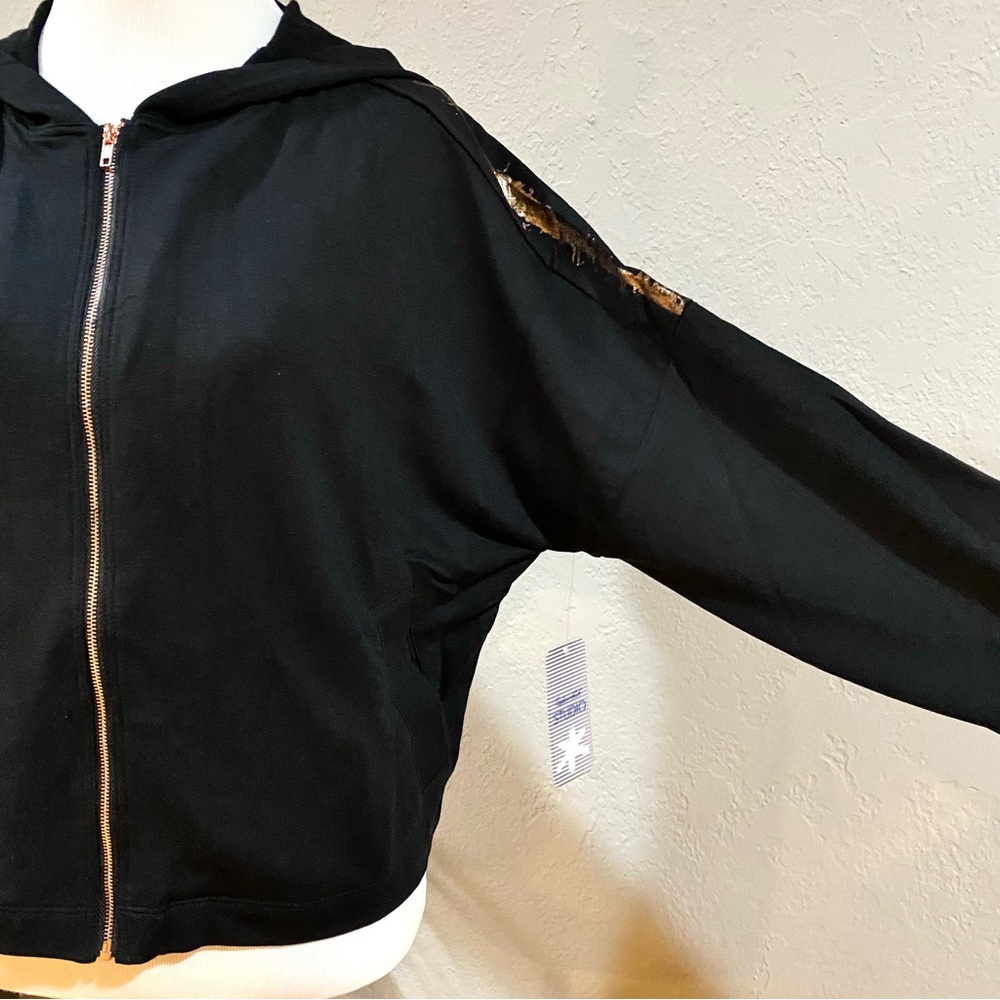 🥳HP🥳NWT Splendid Metallic Striped Dolman Hooded Active Jacket - Picture 7 of 14